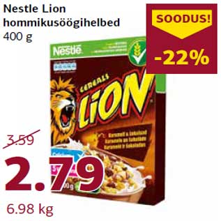 Allahindlus - Nestle Lion hommikusöögihelbed 400 g