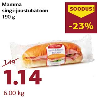 Allahindlus - Mamma singi-juustubatoon 190 g