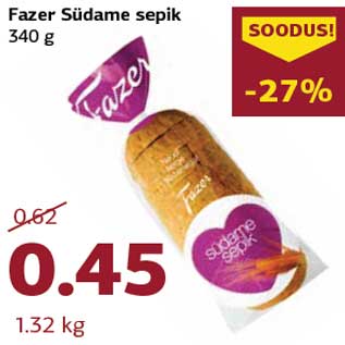 Allahindlus - Fazer Südame sepik 340 g