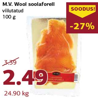 Allahindlus - M.V. Wool soolaforell viilutatud 100 g