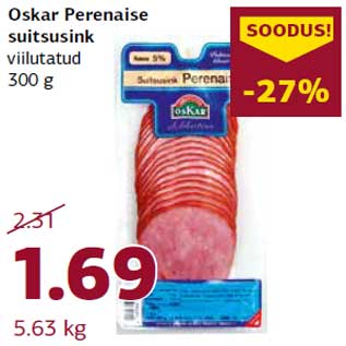 Allahindlus - Oskar Perenaise suitsusink viilutatud 300 g