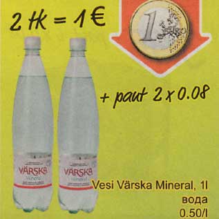 Allahindlus - Vesi Värska Mineral, 1 l