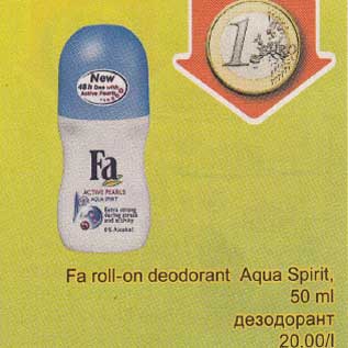 Allahindlus - Fa roll-on deodorant Agua Spirit, 50 ml