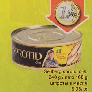 Allahindlus - Seilberg sprotid õlis, 240 g/neto 168 g