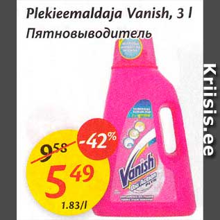 Allahindlus - Plekieemaldaja Vanish, 3 l