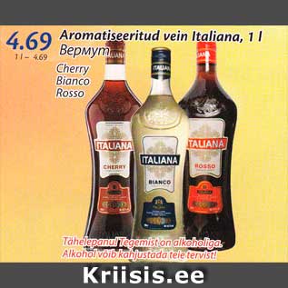 Allahindlus - Aromatiseeritud vein Italiana, 1 l