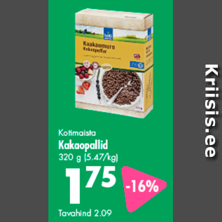 Allahindlus - Kotimaista Kakaopallid 320 g