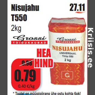 Allahindlus - Nisujahu T550 2kg