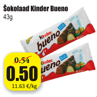 Allahindlus - Sokolaad Kinder Bueno 43 g