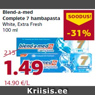 Allahindlus - Blend-a-med Complete 7 hambapasta