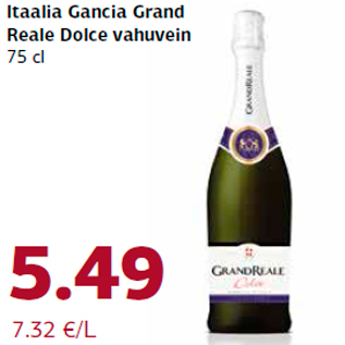 Allahindlus - Itaalia Gancia Grand Reale Dolce vahuvein 75 cl