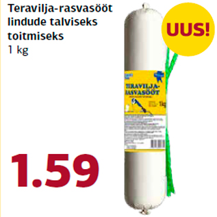 Allahindlus - Teravilja-rasvasööt lindude talviseks toitmiseks 1 kg