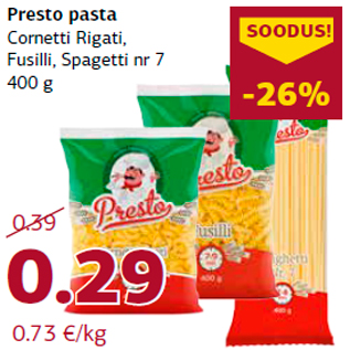 Allahindlus - Presto pasta