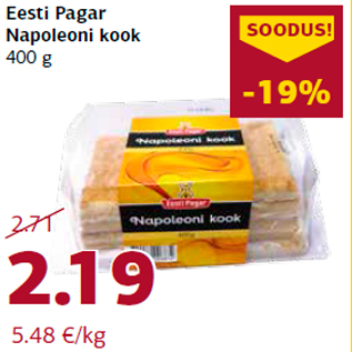 Allahindlus - Eesti Pagar Napoleoni kook 400 g