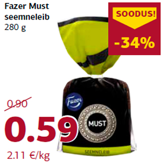 Allahindlus - Fazer Must seemneleib 280 g