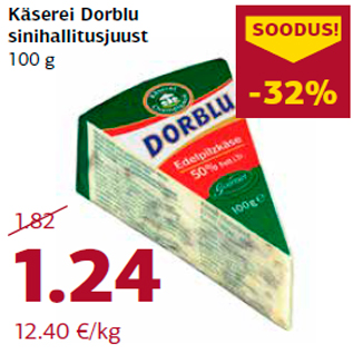 Allahindlus - Käserei Dorblu sinihallitusjuust 100 g