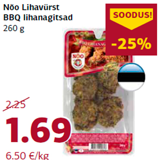 Allahindlus - Nõo Lihavürst BBQ lihanagitsad 260 g