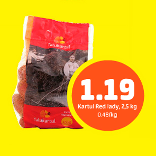 Allahindlus - Kartul Red lady, 2,5 kg