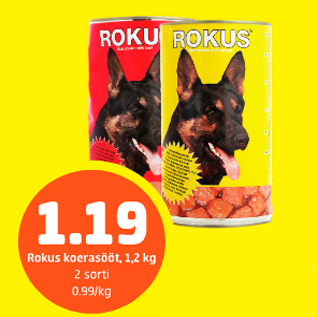 Allahindlus - Rokus koerasööt, 1,2 kg