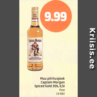 Allahindlus - Muu piiritusjook Captain Morgan Spiced Gold 35%, 0,5 l