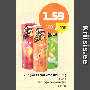 Allahindlus - Pringiel kartulikrõpsud, 165 g