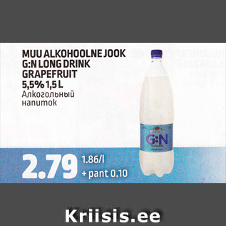 Allahindlus - MUU ALKOHOOLNE JOOK G:N LONG DRINK GRAPEFRUIT