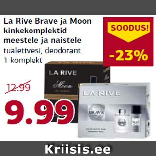 Allahindlus - La Rive Brave ja Moon kinkekomplektid meestele ja naistele