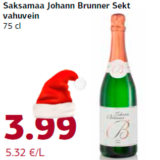 Allahindlus - Saksamaa Johann Brunner Sekt vahuvein 75 cl