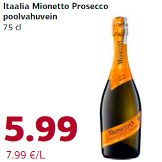 Allahindlus - Itaalia Mionetto Prosecco poolvahuvein 75 cl