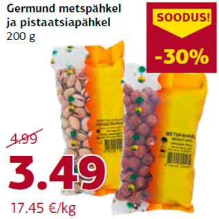 Allahindlus - Germund metspähkel ja pistaatsiapähkel 200 g