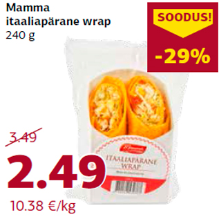 Allahindlus - Mamma itaaliapärane wrap 240 g