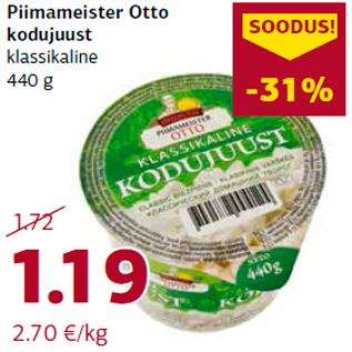 Allahindlus - Piimameister Otto kodujuust