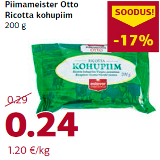 Allahindlus - Piimameister Otto Ricotta kohupiim 200 g