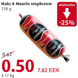 Allahindlus - Maks&Moorits ssingikreem