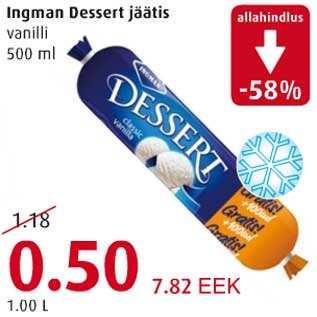 Allahindlus - Ingman Dessert jäätis