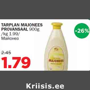 Allahindlus - TARPLAN MAJONEES PROVANSAAL 900g