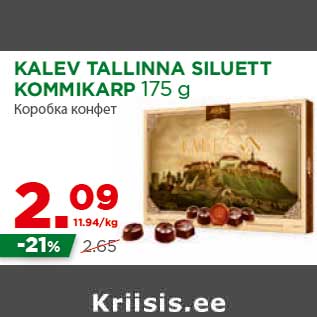 Allahindlus - KALEV TALLINNA SILUETT KOMMIKARP 175 g