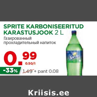 Allahindlus - SPRITE KARBONISEERITUD KARASTUSJOOK 2 L