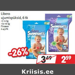 Allahindlus - Libero ujumispüksid, 6 tk