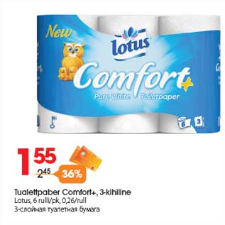 Allahindlus - Tualettpaber Comfort+, 3-kihiline