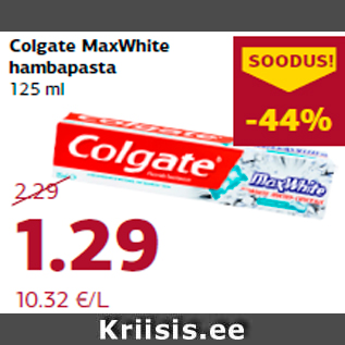 Allahindlus - Colgate MaxWhite hambapasta 125 ml