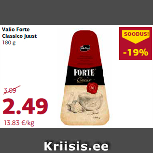 Allahindlus - Valio Forte Classico juust 180 g