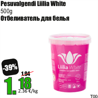 Allahindlus - Pesuvalgendi Liilia White 500g