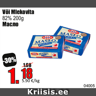 Allahindlus - Või Mlekovita 82% 200g