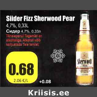 Allahindlus - Siider Fizz Sherwood Pear 4,7%,0,33 L