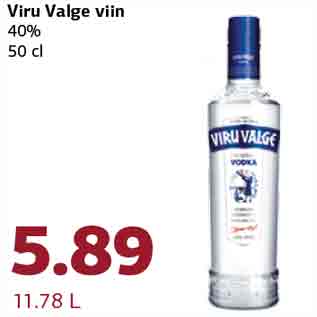 Allahindlus - Viru Valge viin 40% 50 cl