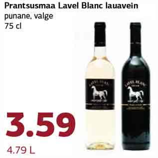 Allahindlus - Prantsusmaa Lavel Blanc lauavein punane, valge 75 cl