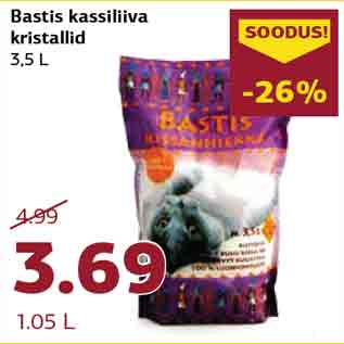 Allahindlus - Bastis kassiliiva kristallid 3,5 L