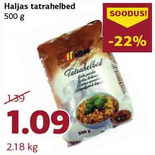 Allahindlus - Haljas tatrahelbed 500 g