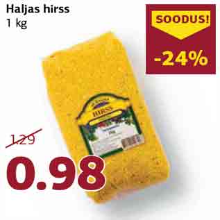 Allahindlus - Haljas hirss 1 kg